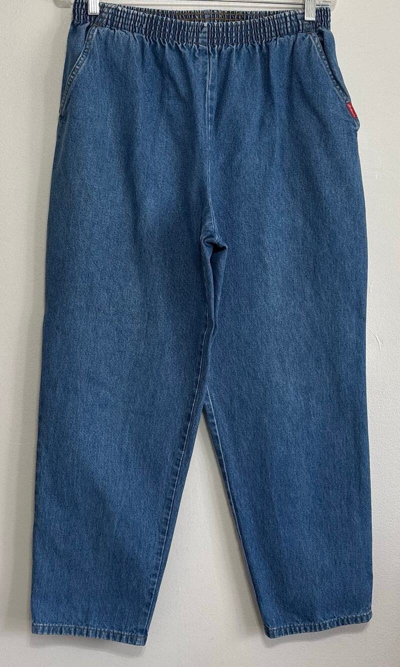 Vintage Brittania Pull-On Jeans 16P Blue Denim Elastic Waist